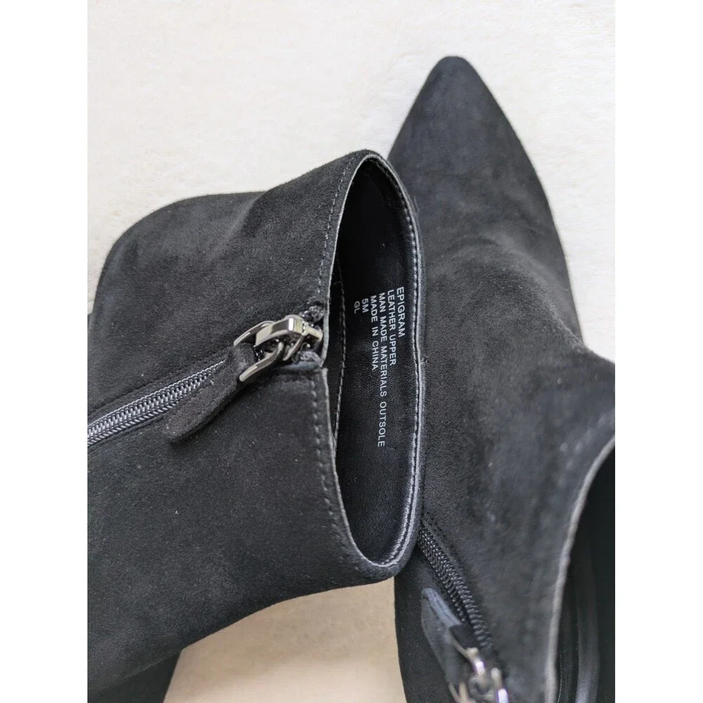 Aerosolese Epigram Black Suede Zip Ankle Bootie Women's US 5